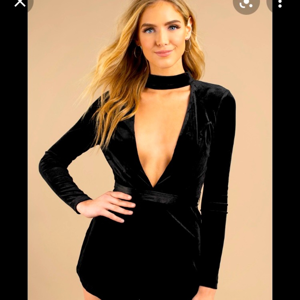 GB Brand XS black velour romper.